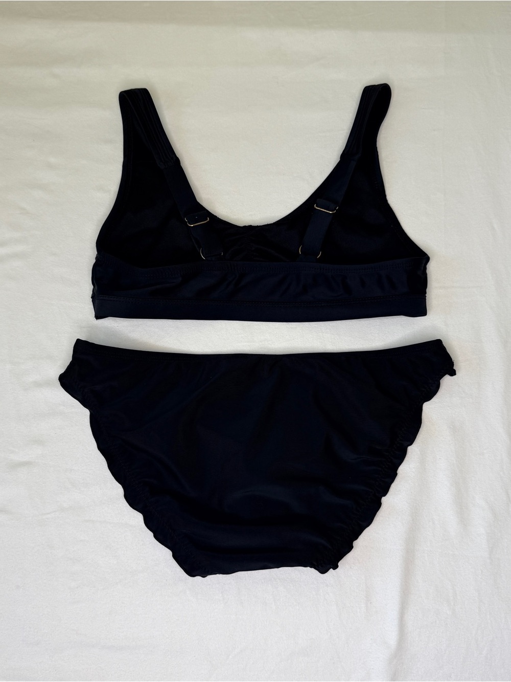 Black Bikini Set with Ruffle Bottom - Picture 3 of 6
